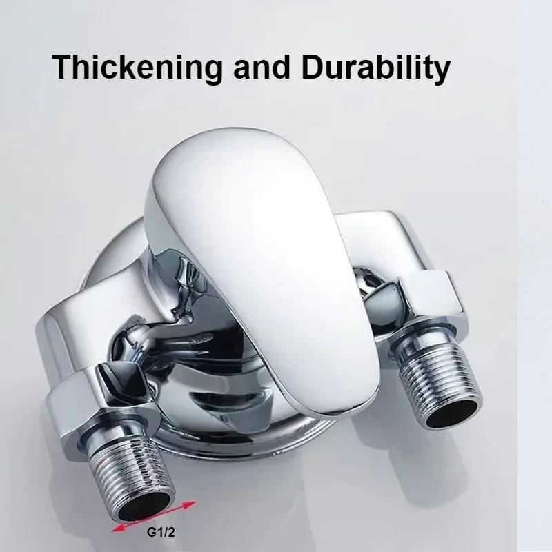 Universal Bath Shower Mixer Taps Deck Mounted Chrome Valve and Cold Mixing Valve Replacement Bathroom Shower Accessories