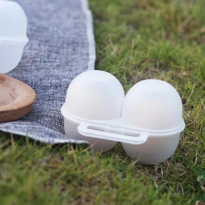 Two Compartment Outdoor Portable Egg Box Shockproof Drop Resistant Transparent Egg Holder Anti Crushing Picnic Camping Egg-Box