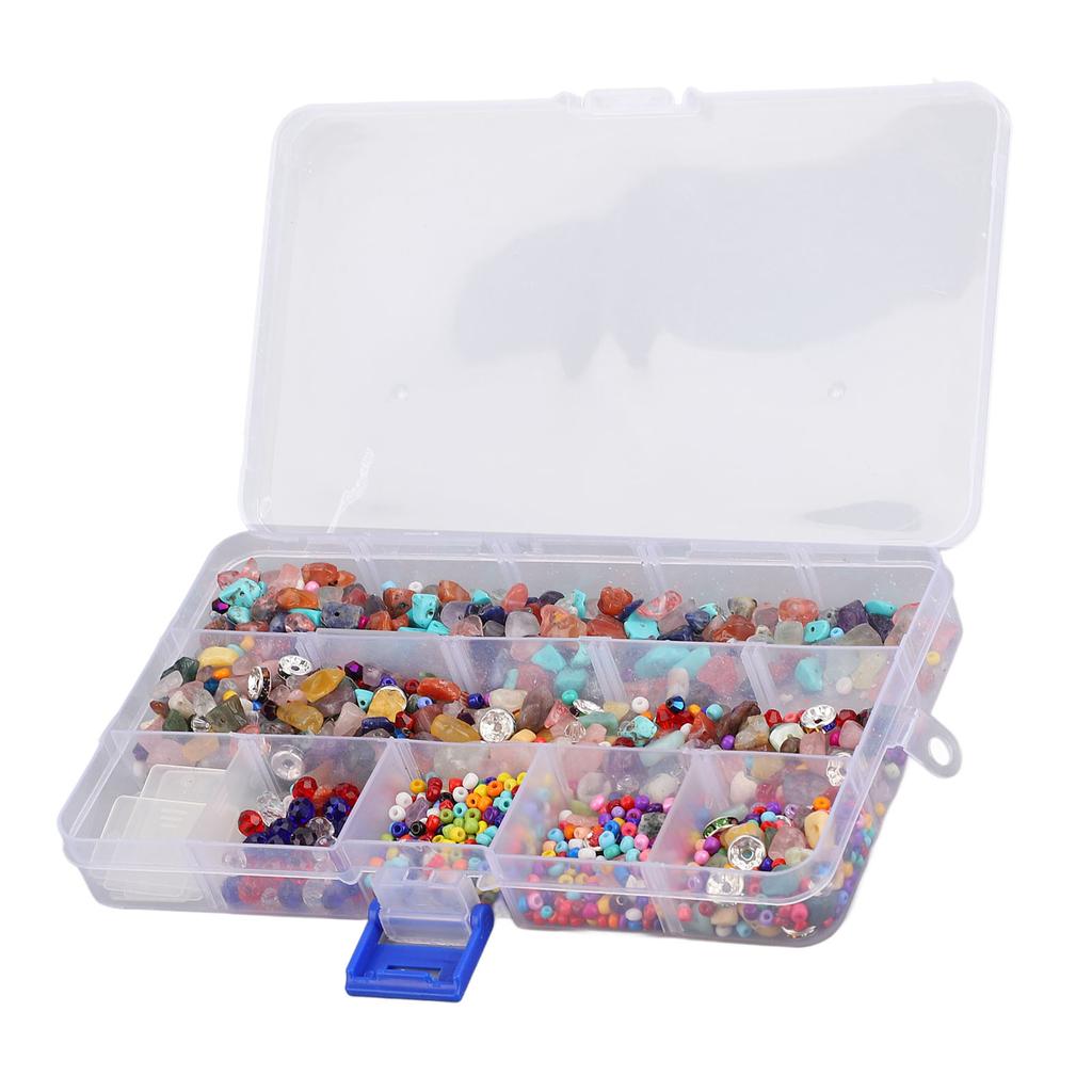Jewelry Making Kits DIY Irregular Surface Polish 15 Compartment Stone Bracelet Beading Supplies