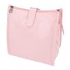 Insulated Lunch Handbag with Mesh Pockets Reusable Water Oil Resistant PU Lunch Box for Beverages Fruits Hot Meals Pink