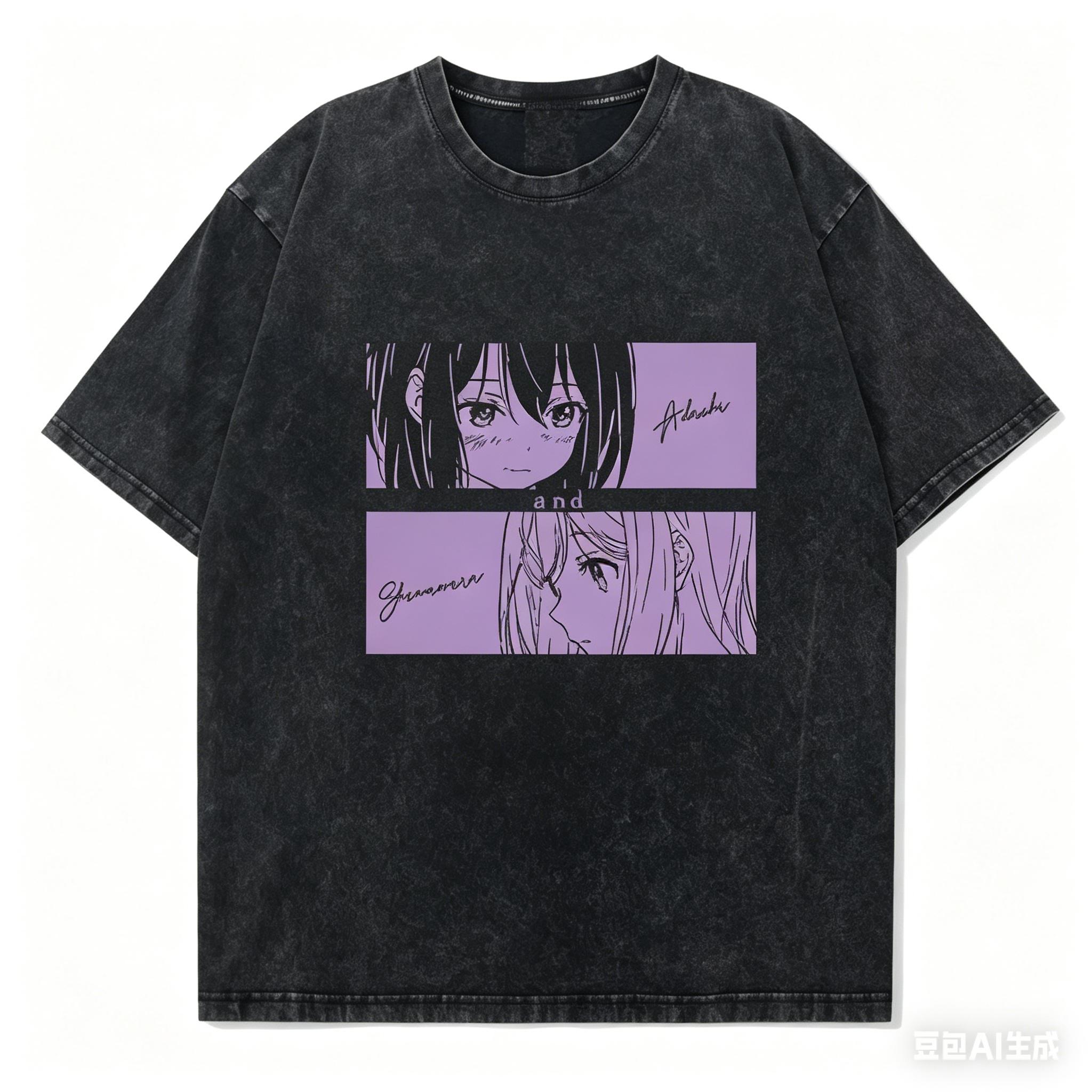 

Adachi and Shimamura Anime Lover Washed Tshirt Year round clothing personality Clothes Plus Size Unisex Streetwear Couples gift M