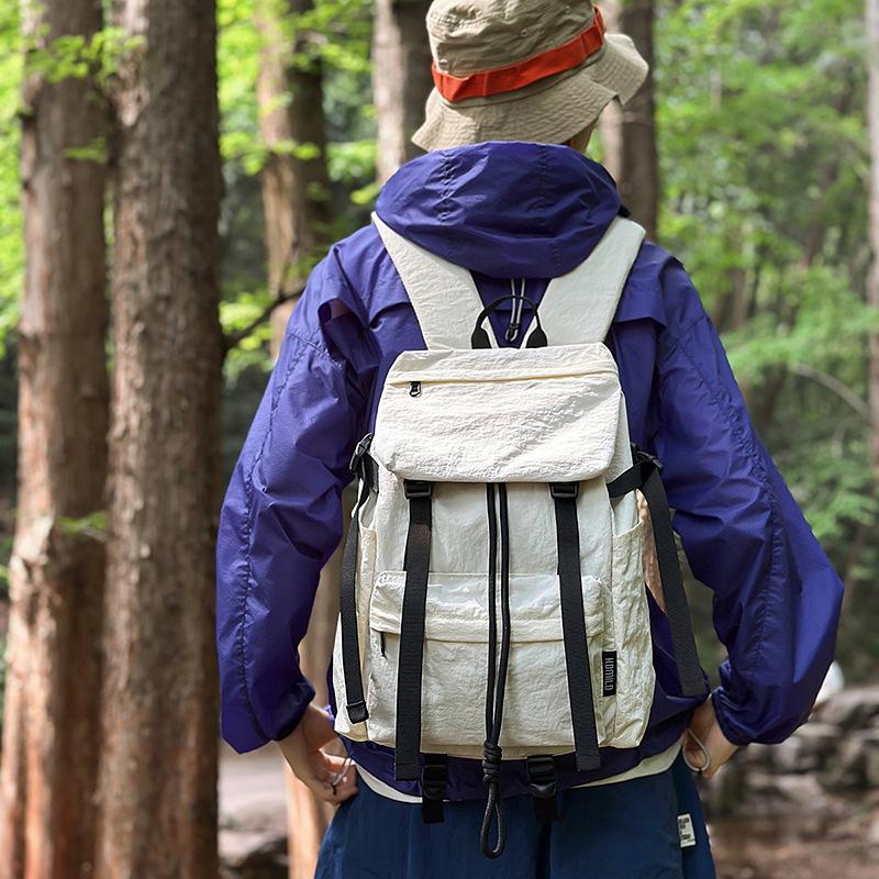 Japanese ins style school bag female college student outdoor mountaineering trip backpack light and versatile boy high school student backpack