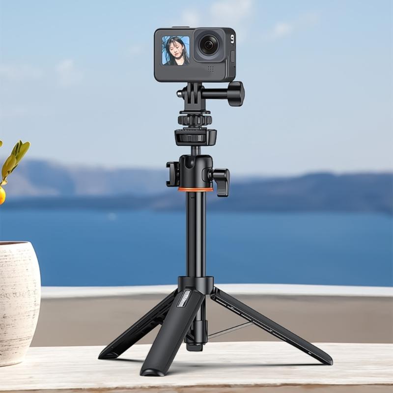 180°Adjustable Action Camera Mount Adapter For Tripod Monopod Selfies Stick With Universal 1/4Inch Thread Cold Shoe