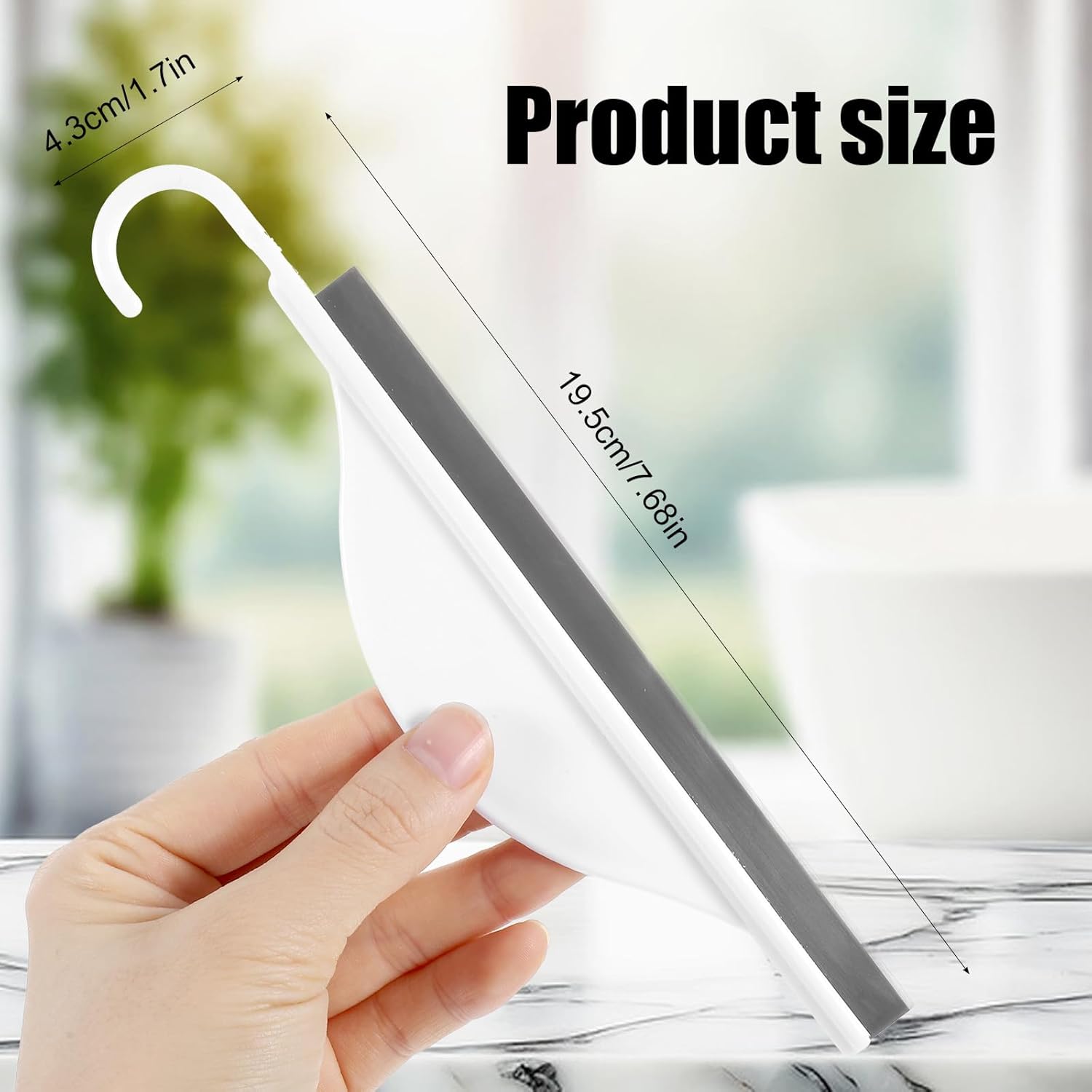 Tiny Bathroom Mirror Shower Squeegee with Hanging Hook, Silicone Kitchen Countertop Small Squeegee, Handy Water Blade Mini Squeegees, Wiper Scraper