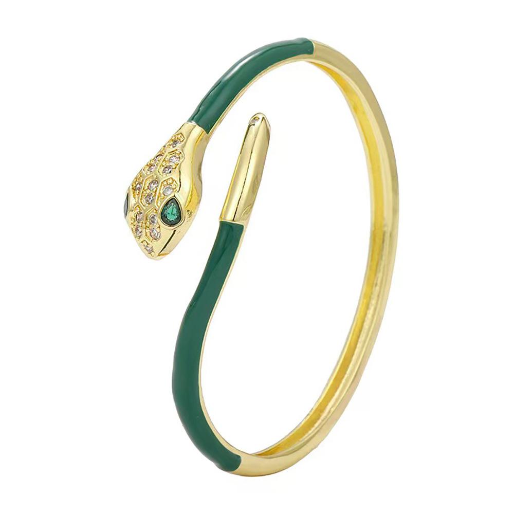 Snake Bracelet for Women European and American Ins Cold Style Fashionable Snake Head Bracelet Dripping Oil