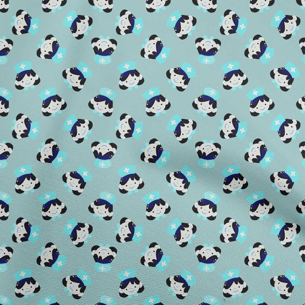 oneOone Cotton Flex Black Fabric Doctor Nurse Print Sewing Fabric By The Yard Printed Diy Clothing Sewing Supplies 40 Inch