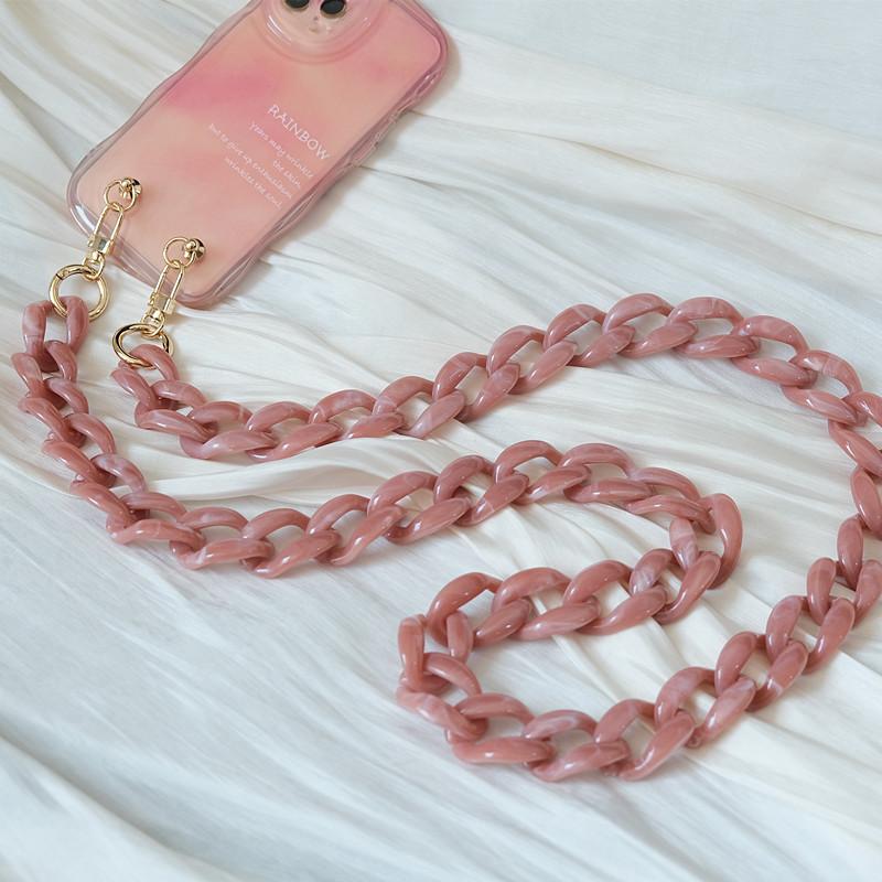 New Phone Accessory Detachable Chain Green Crossbody Resin Luxury Strap Phone Case Chains Acrylic Shoulder Lanyard Hanging Chain