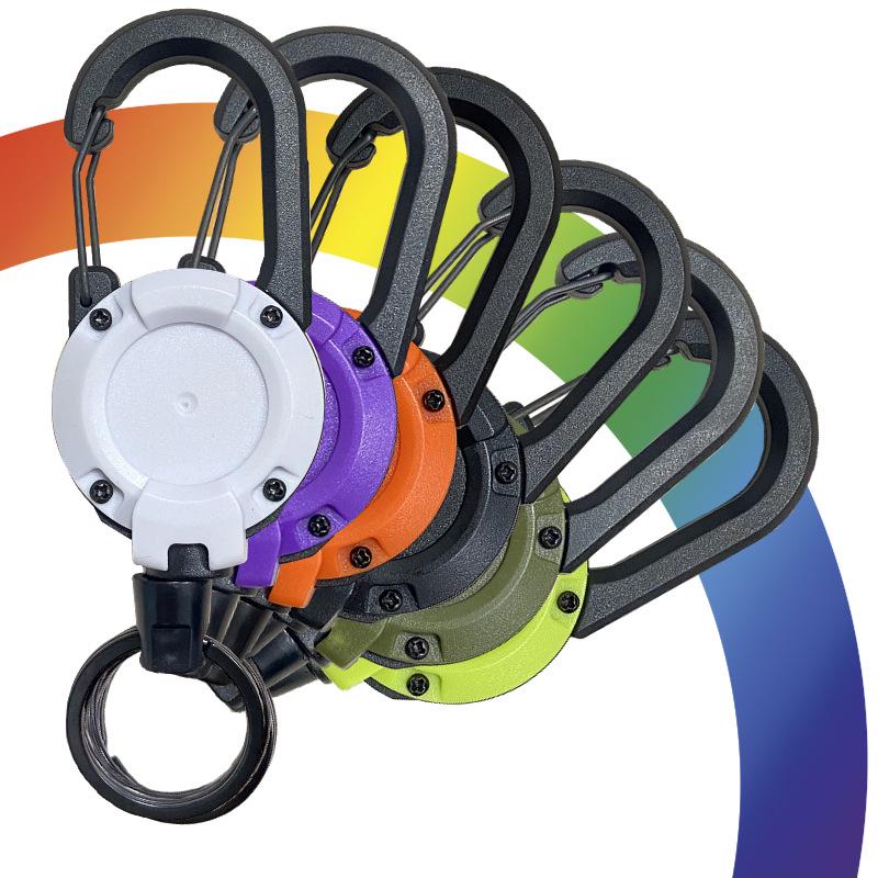 Minimalist Tactical Backpack with U-Shaped Retractable Steel Wire Keyring and Four-Color Spring Buckle