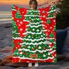 1 Plush Flannel Christmas Snow Print Blanket - Comfortable and lightweight beige-friendly, perfect for the office, chair