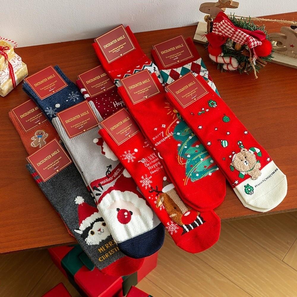 Cartoon Coral Fleece Socks Santa Claus Bed Socks New Sleep Stockings  Autumn and Winter