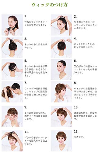 All-in-one wig for ladies, minimum short length, heat-resistant dark gray hair