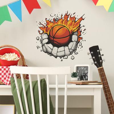 Kreative Flammen Basketball Schlafzimmer Wohnzimmer Hintergrund Landschaftsgestaltung Dekoration Wandaufkleber