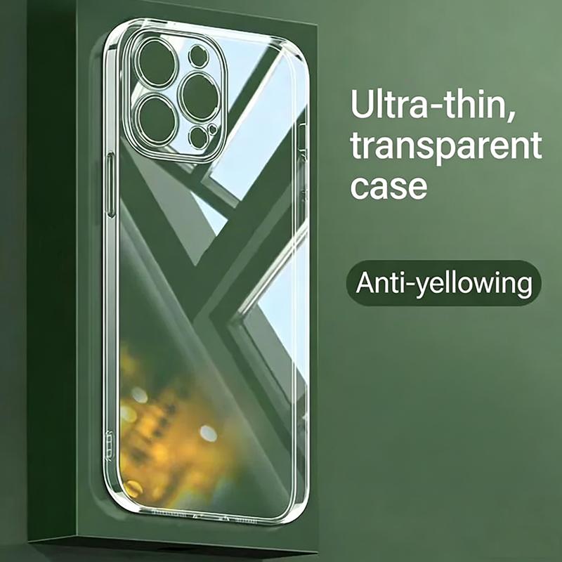 Soft Clear Silicone Case For iPhone 17 16 15 Cover Raised Edge for Screen & Camera Protection Shell Non-Slip Grip Slim Fit Funda