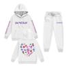 Kids' Long Sleeve Loose Pullover Letter Print Drawstring Hooded Sweatshirt Sweatpants Set