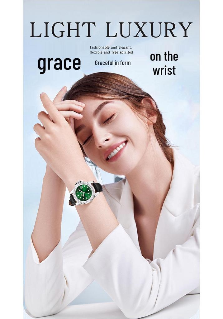 OFNS Women's Casual Luxury Quartz Watch with Calendar and Diamond Accents