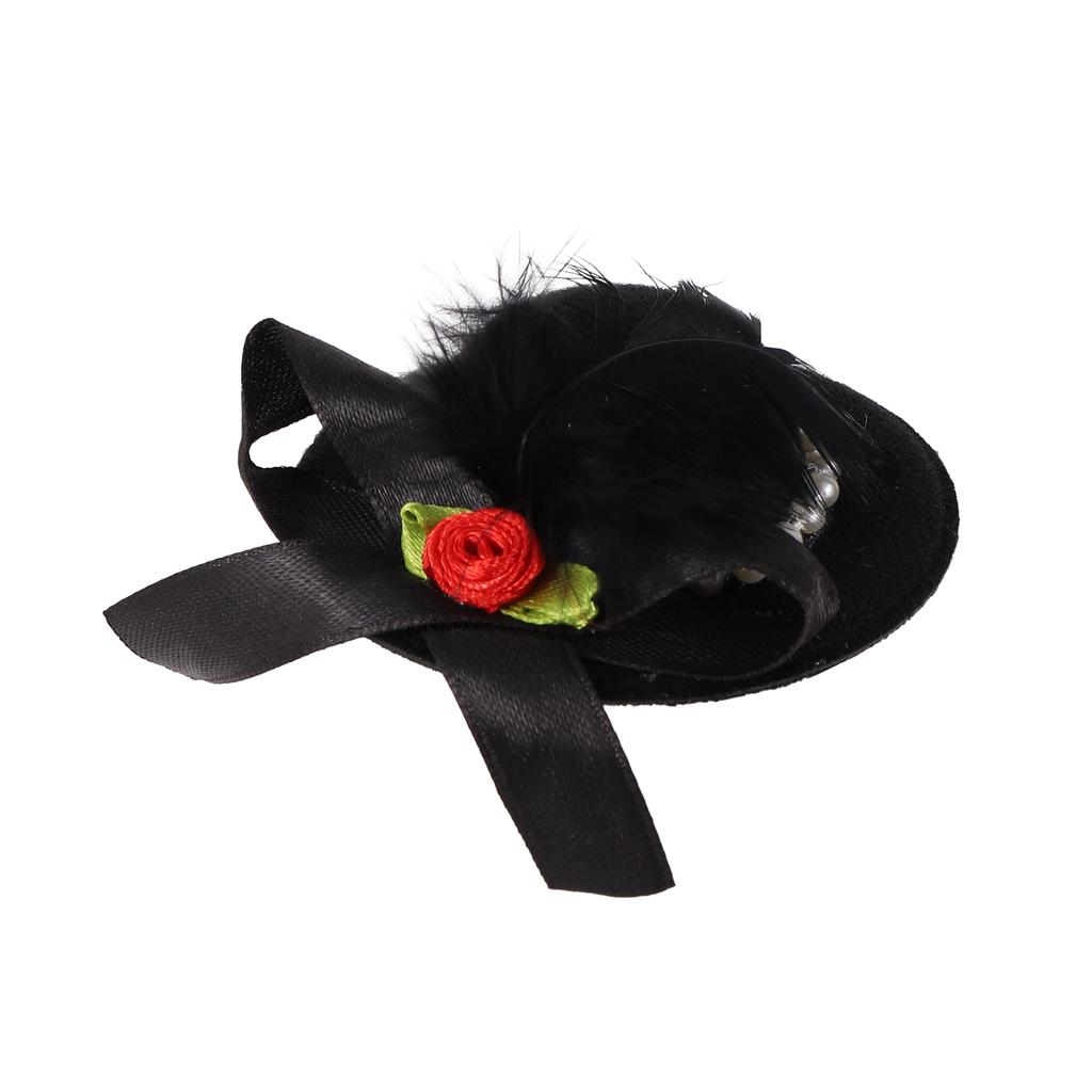 Chicken Hats For Hen Small Funny Chicken Accessories Feather Top Hat Rooster Duck Parrot Hamster Poultry Stylish Show Costum 1Pc