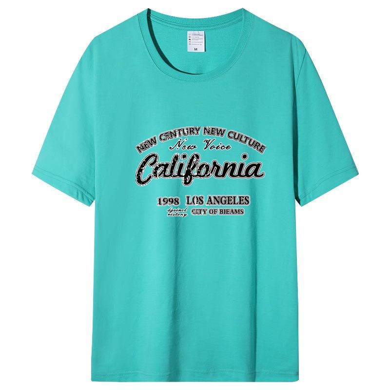 Short-sleeved T-shirt Men And Women Couples Summer Loose Cotton Body Shirt Round Neck Letters Simple Loose Tops