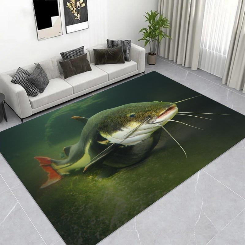 Yin Yang Koi Fish Carpet, Lucky Feng Shui Area Rug, Non-slip Floor Mat for Living Room