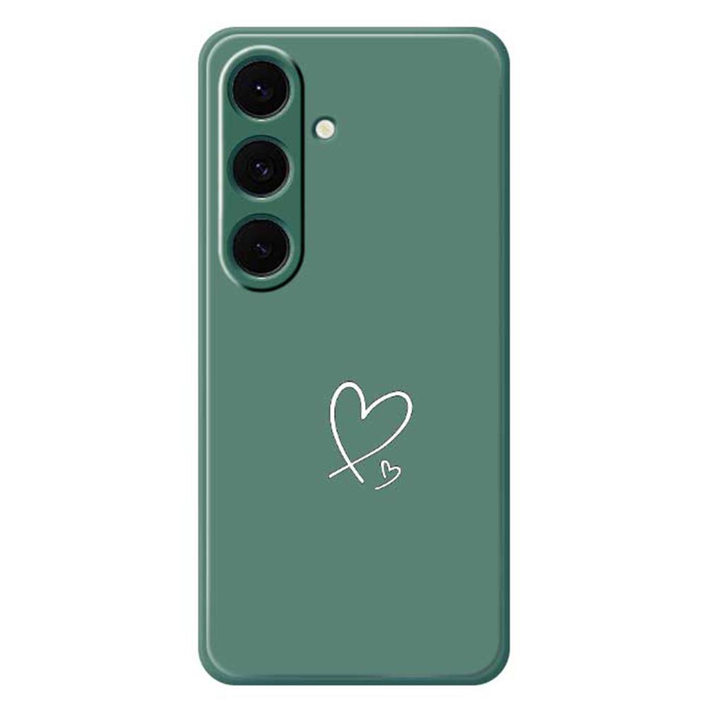 For Samsung Galaxy S24 FE Case White Love Pattern Printing Straight Edge TPU Phone Back Cover