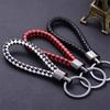 5Pcs/Pack Braided Leather Keychain Colorful Portable Keyring Organizer Leather Lanyard For Car Key Mobile Phone Strap Accessory
