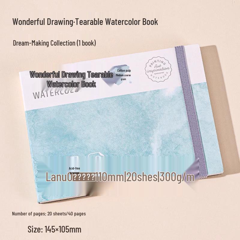 Compact Blue Sketchbook for Watercolor & Marker Art
