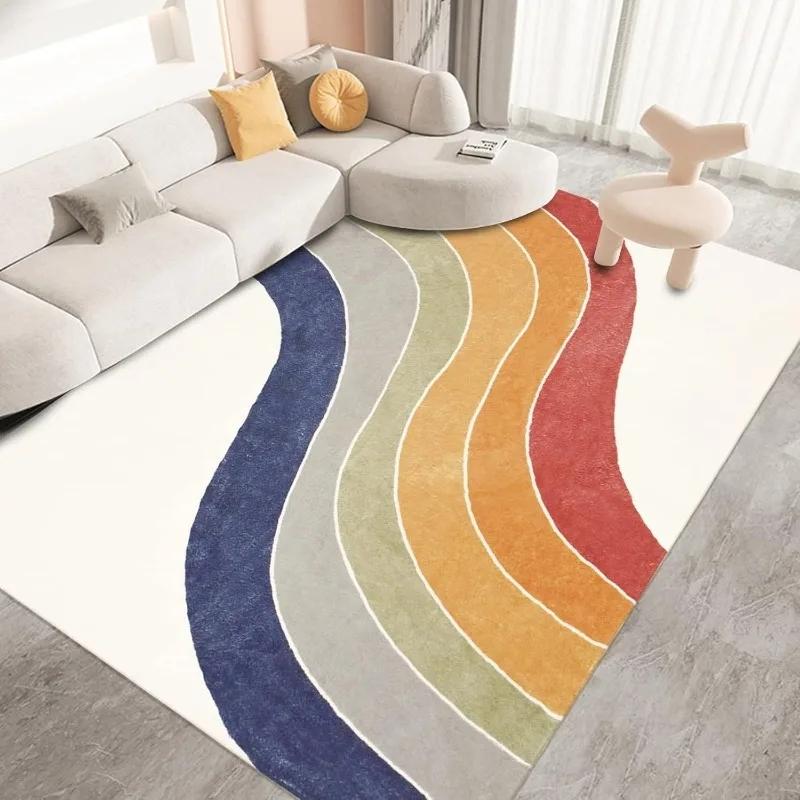 Rainbow Rug Colorful Stripe Kids Rugs Super Soft Bedroom Bedside Floor Mat Home Decor Living Room Sofa Carpets Tapis