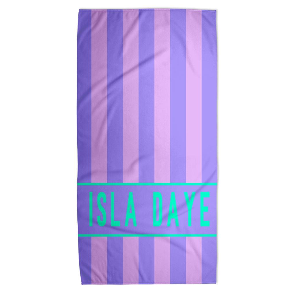 Serviette de plage rayée personnalisée Nom/Logo personnalisé Serviette microfibre fine séchage rapide absorbante pour plage natation yoga bain sports