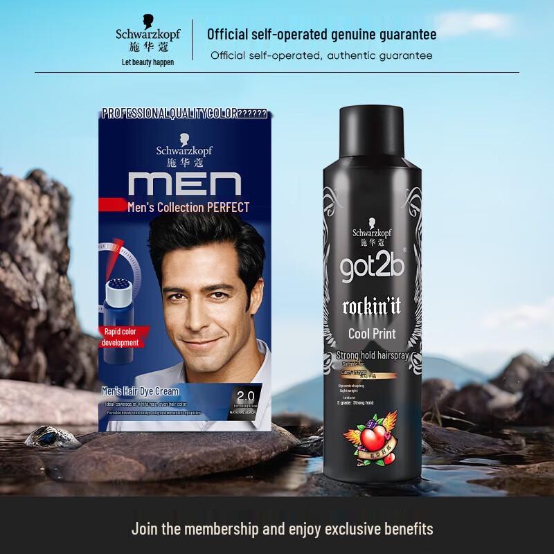 

Schwarzkopf Men s Hair Dye & got2b Styling Gel Set