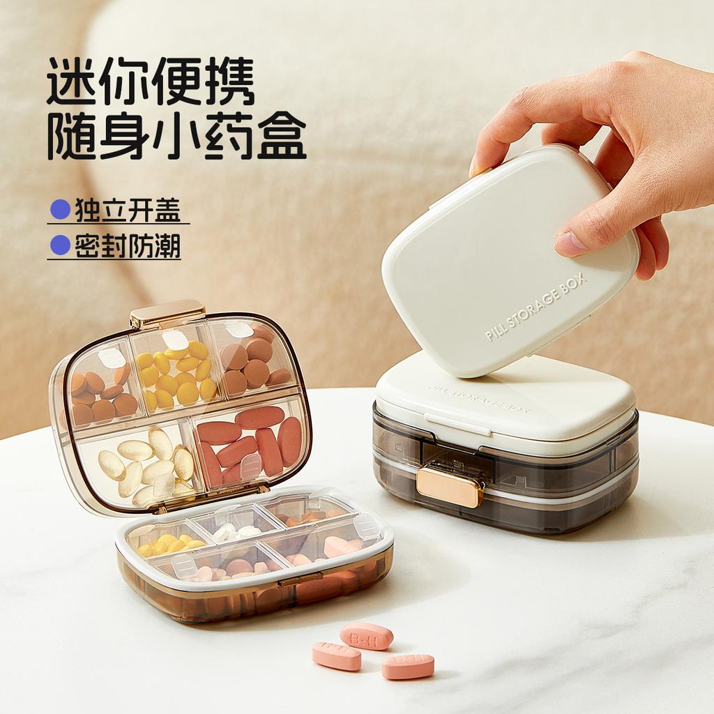 Portable Medicine Box, Medicine Packaging Box Seven Days a Week, Sealed Moisture-proof Portable Mini Large-capacity Tablet Storage Artifact