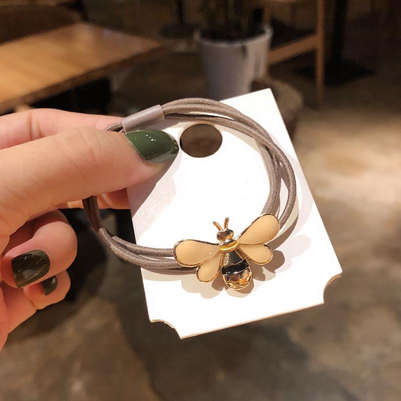 

Elegant Korean Floral Bee Hair Accessories - Simple Ponytail Hair Rope Ring