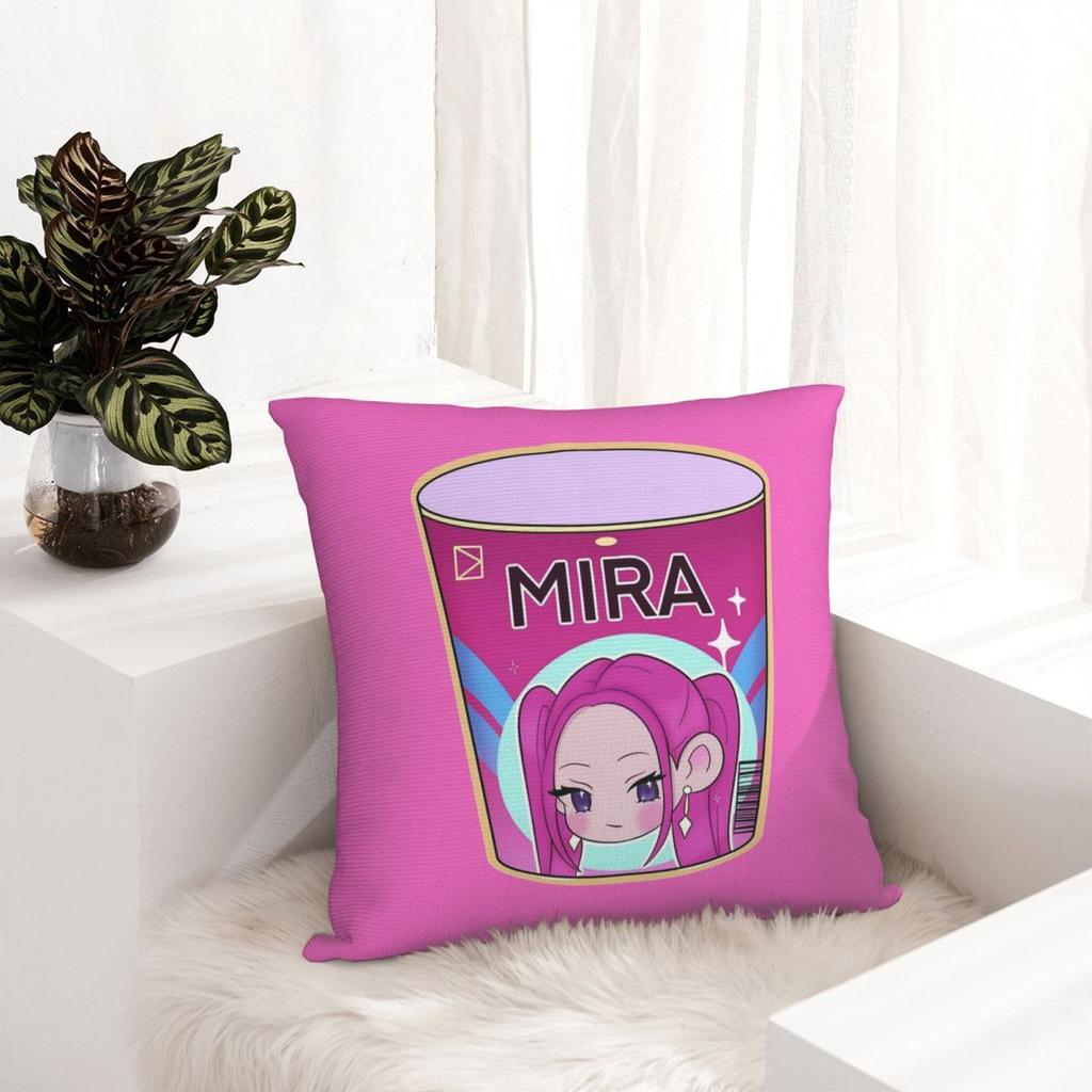 Kawaii Mira Ramen Cup Throw Pillow Cover Decorative Pillow Kpop Demon Hunters Huntrix 45*45Cm Pillowcover Home Decor