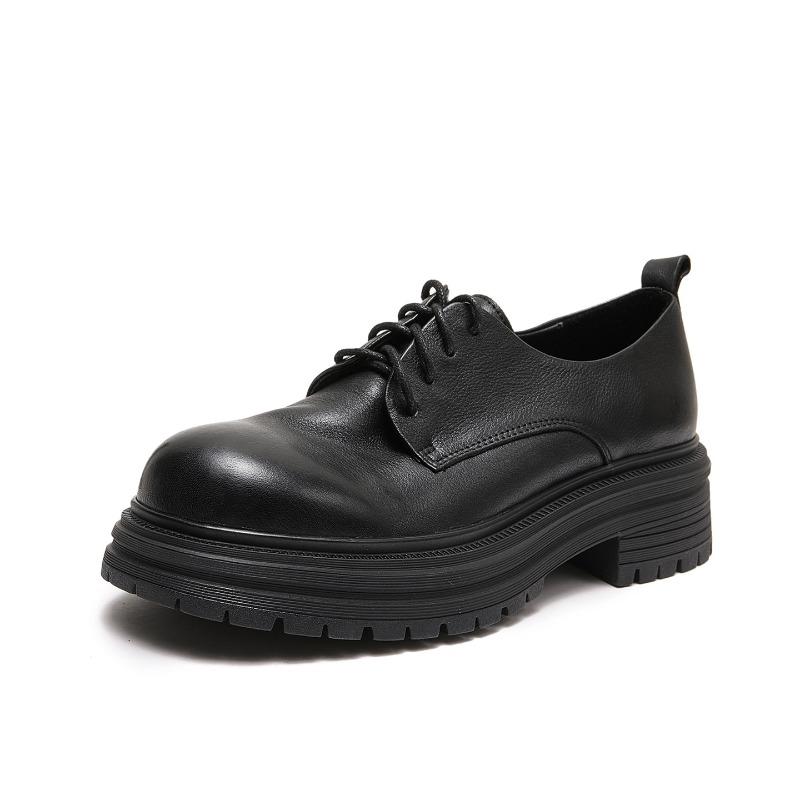 Classic Single Shoes with Thick Soles, New Style, Round Toe, Versatile and Comfortable, Casual Platform Women's Shoes