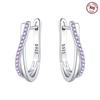 Orstarry S925 Silver Earring Versatile and Elegant Zirconia Twisted Hoop Earrings Fashion Jewellery Women Gift