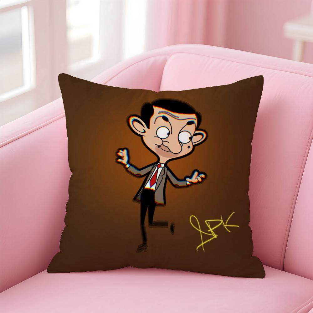 

Mr. B-Bean Cartoon Cushion Cover Comfortable Reversible Pillow Cover Ideal for Car Sofa Bedroom & Beyond 12x12Inch