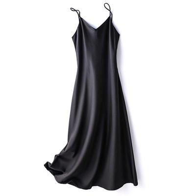 Dernière pièce: Robe midi élégante française à bretelles fines, étiquette retirée