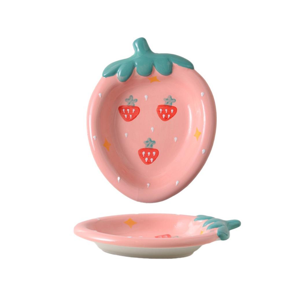 

Cute Dessert Plate Cartoon Storage Tray Kitchen Organizer Fruit Plate Festival розовый