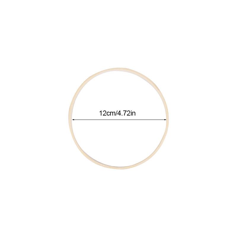 5Pcs Wooden Hoops DIY Handmade Round Bamboo Catcher Wooden Ring Wedding Wreath Floral Hanging Crafts Home Garden Wall Decoration