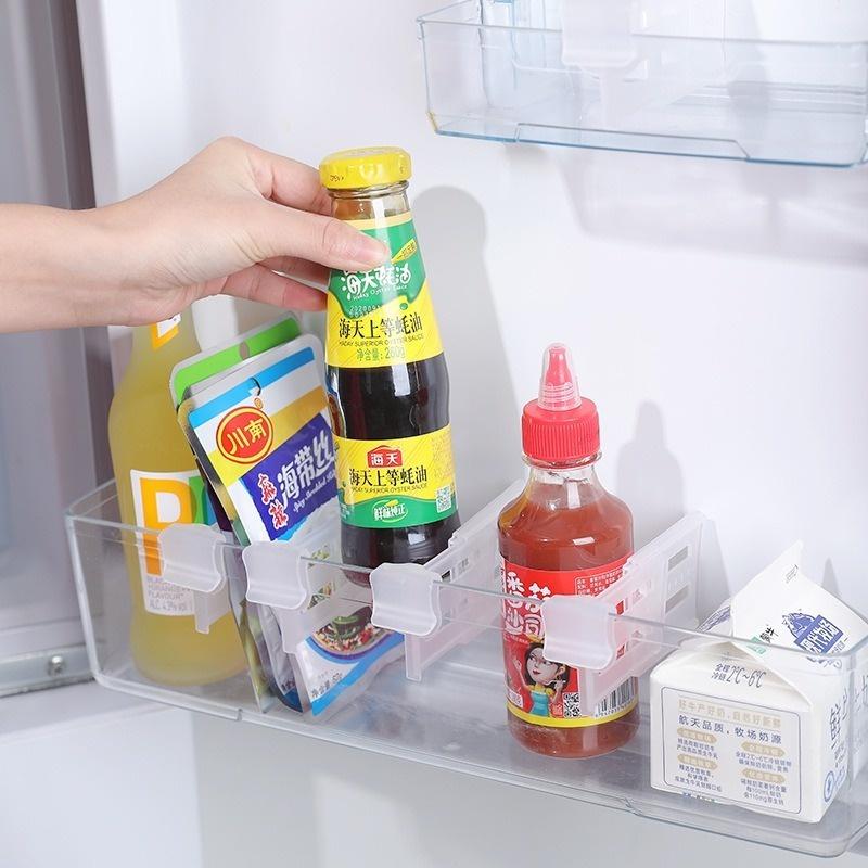 4PCS New Refrigerator Space Telescopic Partition Side Door Box Separator Organizer Divider Splint Kitchen Classifies Accessories