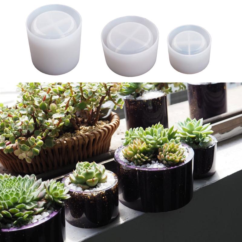 Succulents Planter Resin Mold Plant Pot Crystal Mold Jewelry Storage Box Cup Silicone Mold Vase Flower Pot Casting Mold