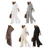 Women's Two-Piece Outfit Oversized 3/4 Sleeve Pullover Top And Wide Leg Pants Set Fall Casual Loose Lounge Set