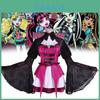 Monster High Draculaura Cosplay-Kleid aus Polyesterstoff für Cosplay und Anime-Events