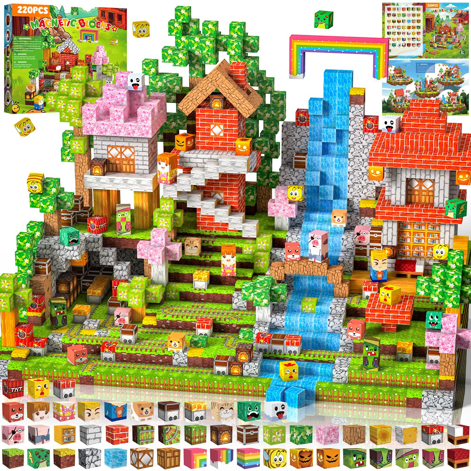 Magnetic Blocks, Magnetic Toys, Children s Educational Toys for Boys and Girls, Building Toys, Birthday Gift, Present, 150pcs/220pcs/330pcs