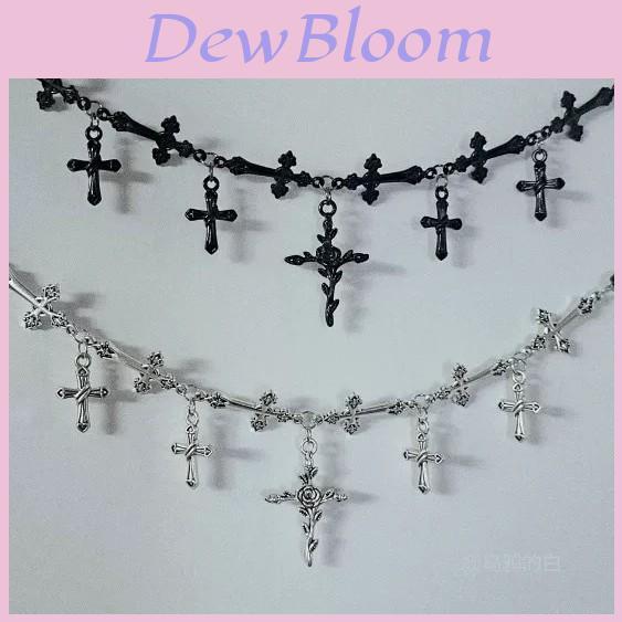Gothic Style Alloy Cross Choker Necklace With Geometric Design For Women