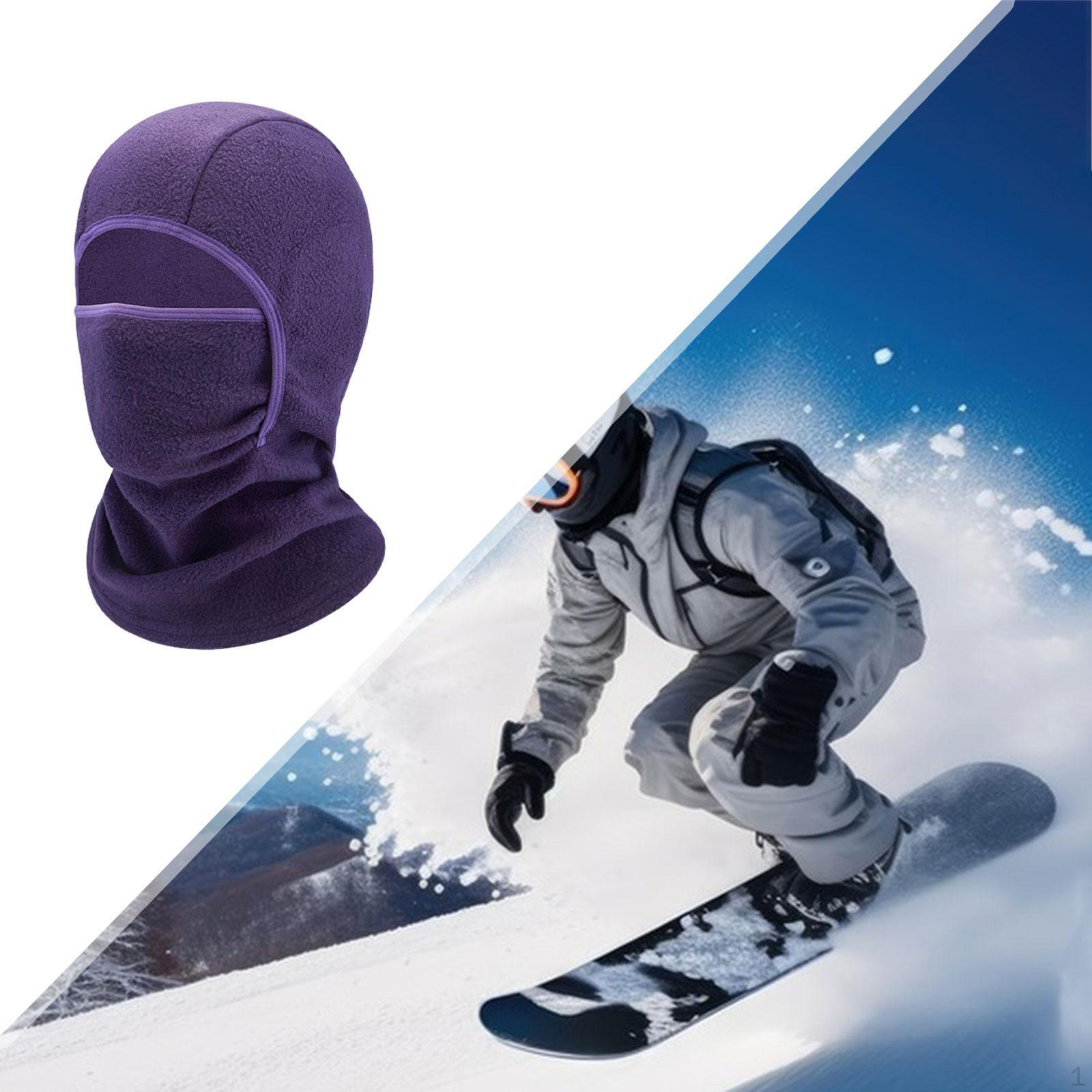 

Детская Балаклава с капюшоном, лыжная маска, утеплитель для лица и шеи для велоспорта, катания на коньках темно-фиолетового