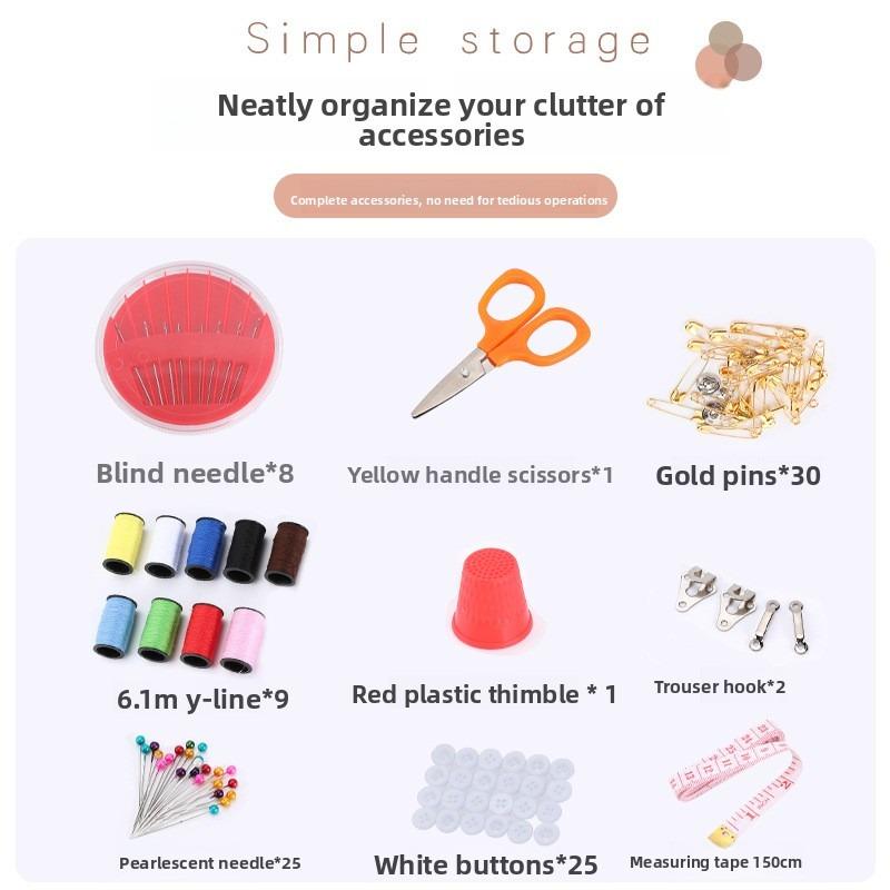 Blind Person's Sewing Kit - Mini Portable Plastic Sewing Tool Set, Bag for Sewing Supplies, Needle and Thread Box