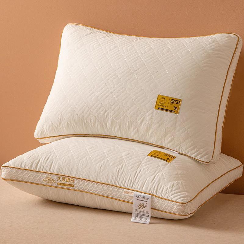 Soy Protein Fiber Pillow Neck Support Sleep Comfort Hotel Home Use Single Person Rectangular
