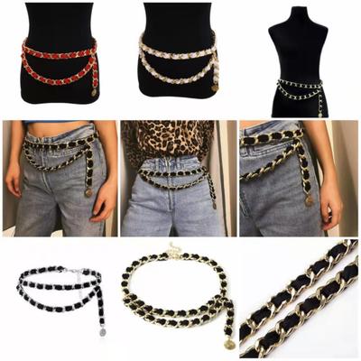 Korean Style Waist Chain Women's Fashionable Simple Temperament Decorative Dress Metal Braided Chain Tassels with Skirt Waist Decoration