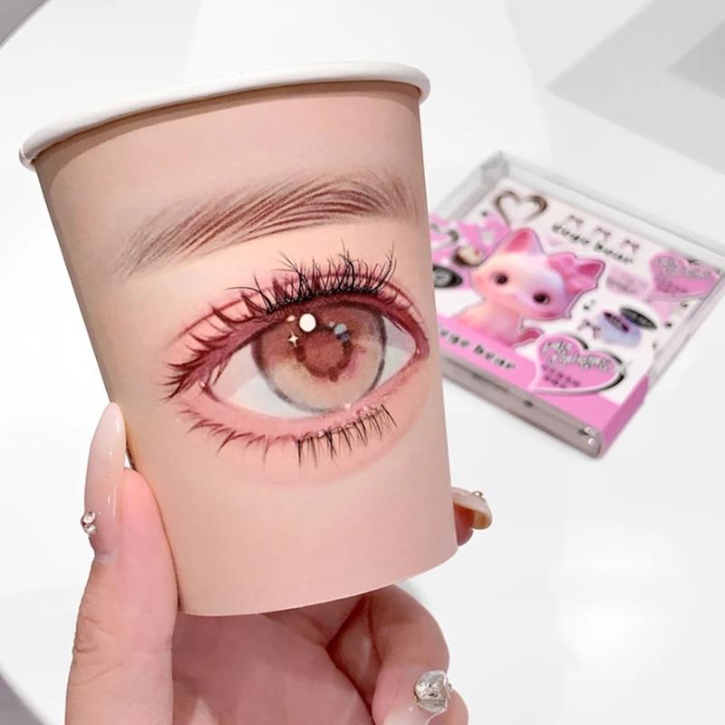 50/10 Pcs Eyelash Practice Paper Cup Lash Extension Supplies Mannequin Exercises Professional Makeup for Starters Auxiliary Tool