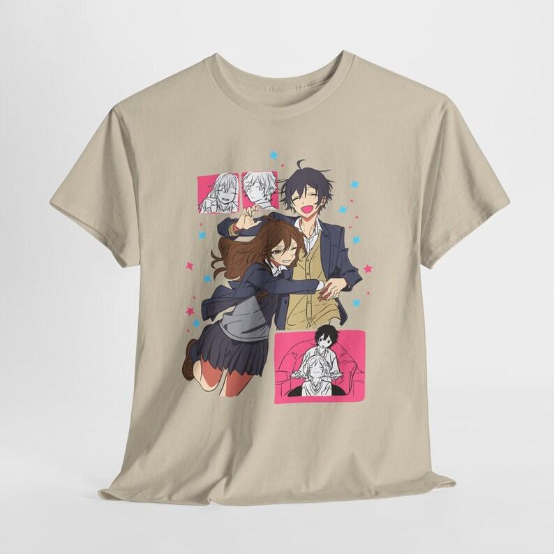 Camiseta Horimiya Kyoko Hori & Izumi Miyamura, Camiseta Unisex Streetwear para Fans de Anime, Top Casual de Manga Corta 100% Algodón