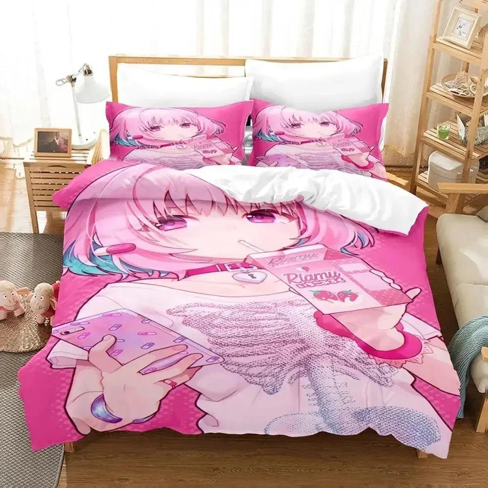 Anime Riamu Yumemi Bedding Set Duvet Cover Bed Set Quilt Cover Pillowcase Comforter King Queen Size Boys Adult Bedding Set